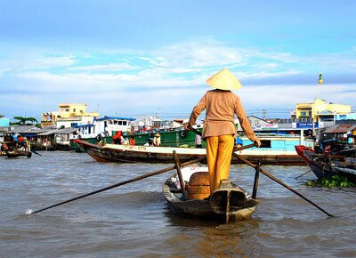 Mekong song xanh sampan cruise floating market
